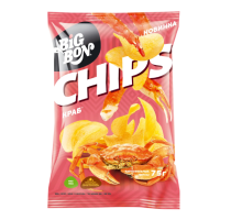 Картофельные чипсы BIGBON CHIPS со вкусом Краба, 75г 