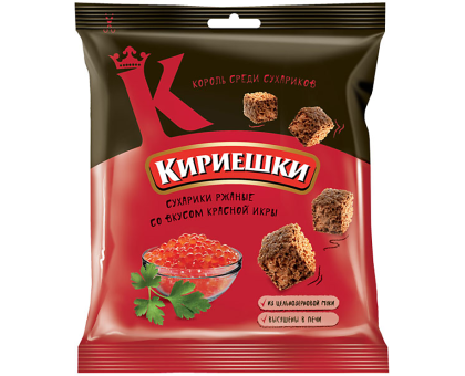 Сухарики Кириешки ржано-пшеничные красная икра, 40г