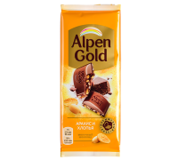Шоколад Alpen Gold молочный, арахис и кукурузные хлопья, 85 г