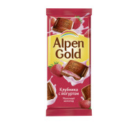Шоколад Alpen Gold клубника с йогуртом, 85 г